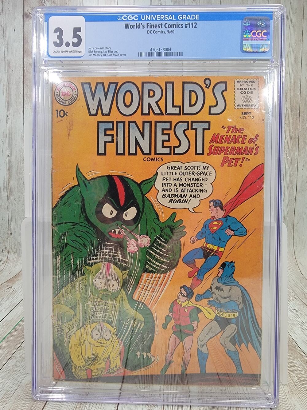 World’s Finest #112 CGC 3.5 VF/NM Superman Batman TeamUp Silver Age DC 1960